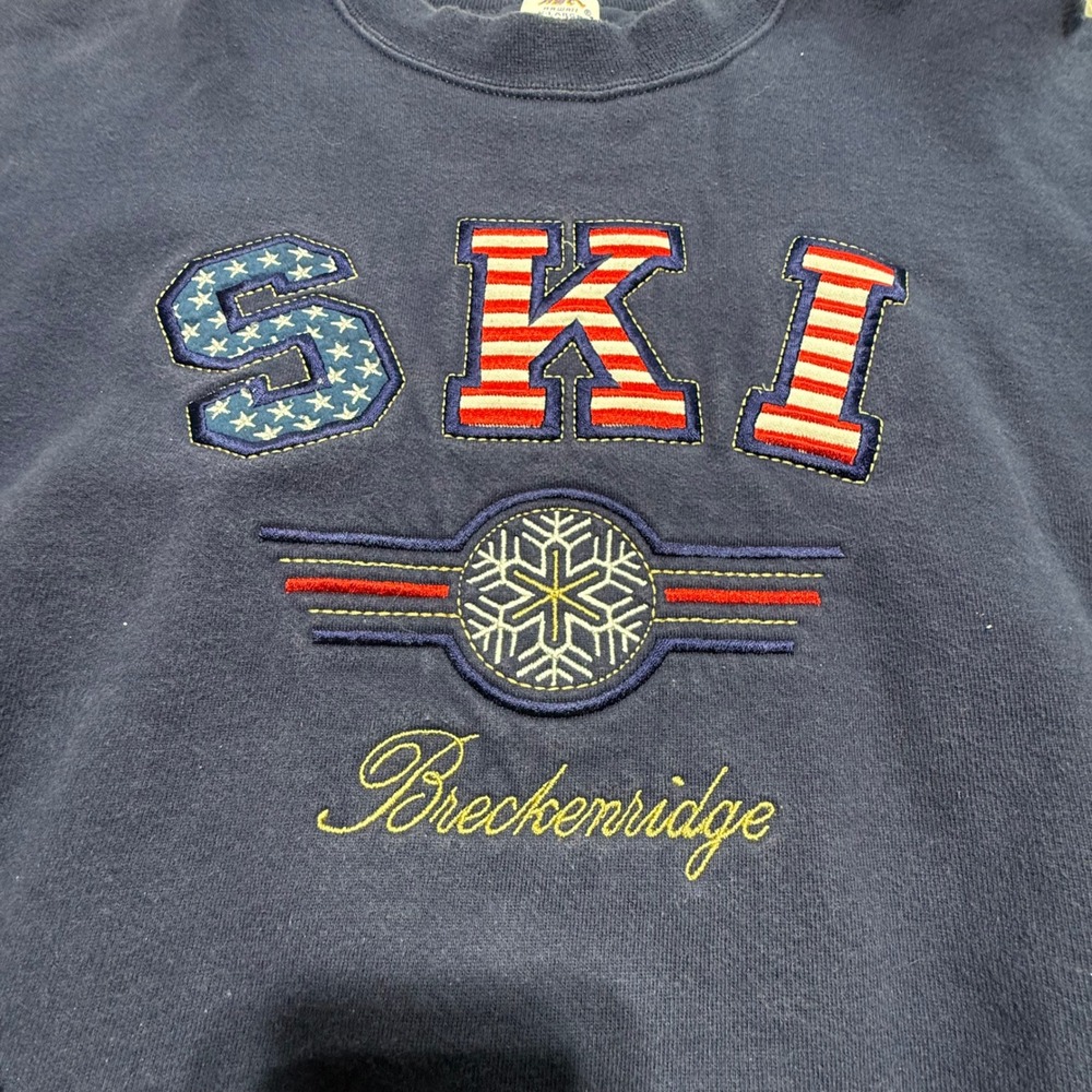 90s Crazy Shirt Sweatshirt Navy Blue Breckenridge Ski Gorpcore